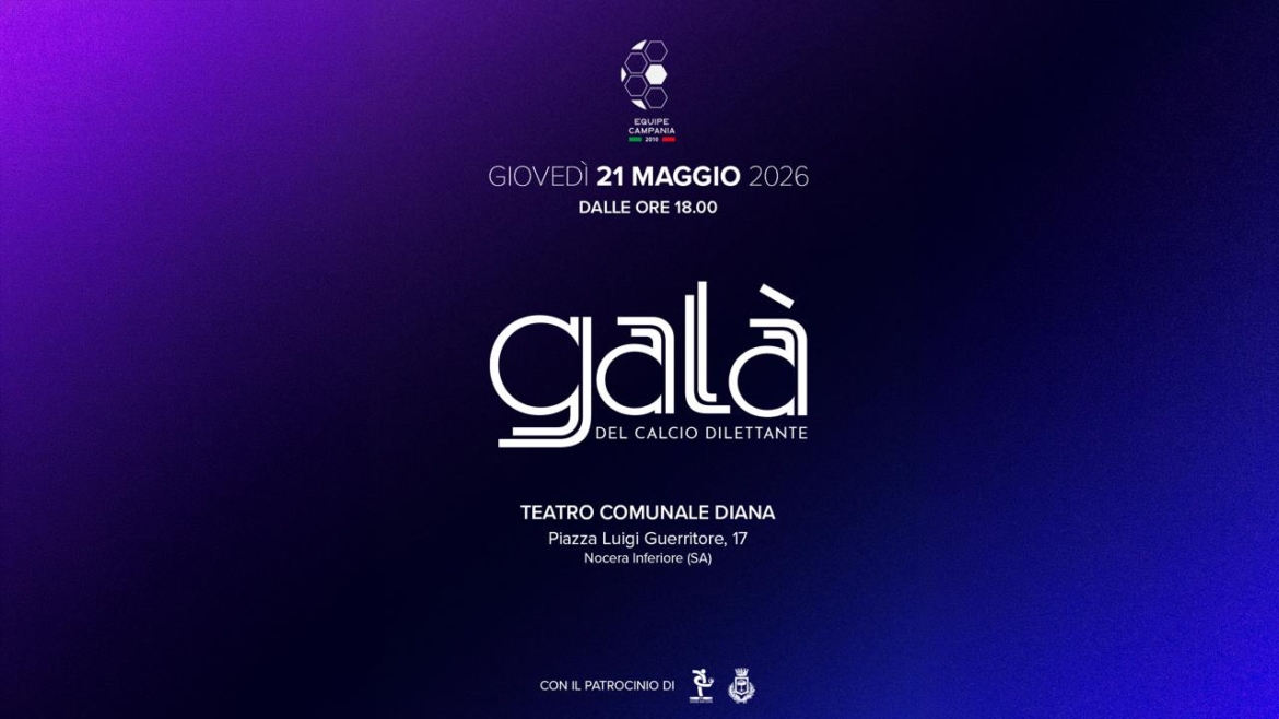 Galà del Calcio Dilettante 2026 al Teatro Diana di Nocera